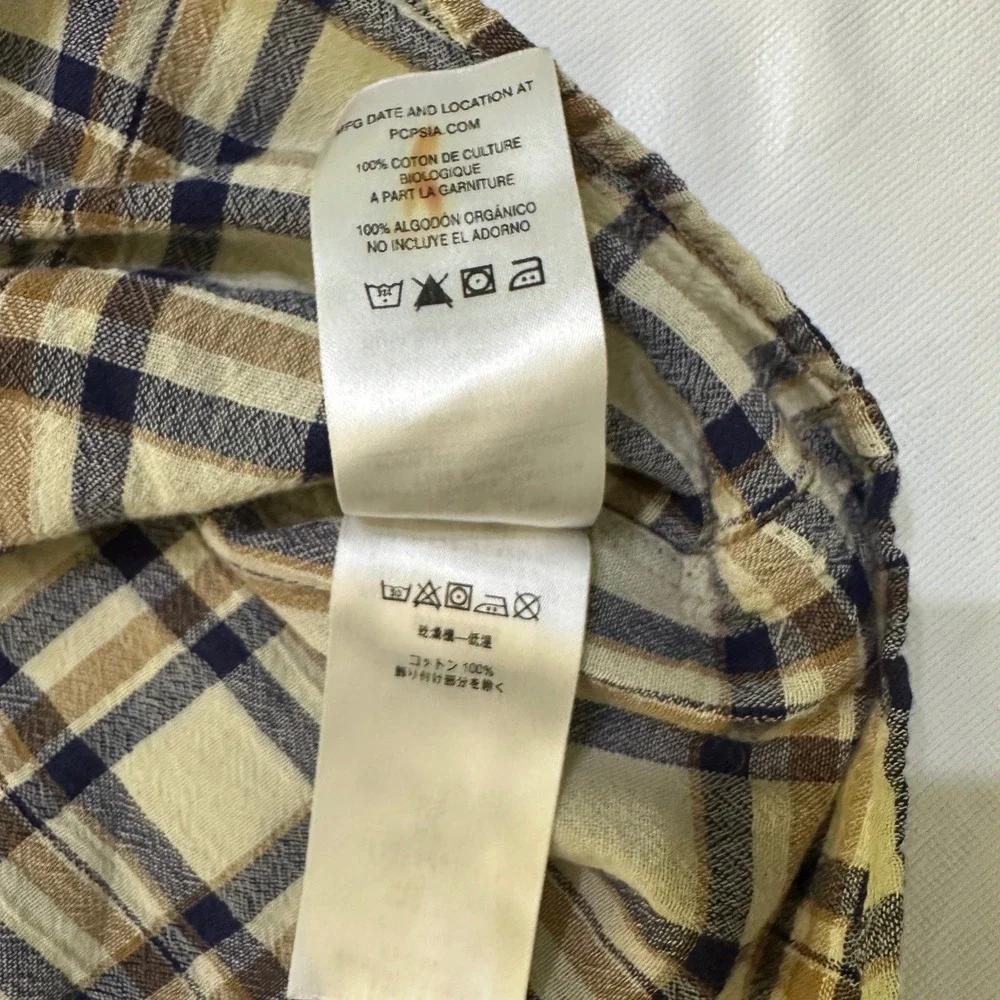 Patagonia Organic Cotton Plaid‎ Long Sleeve Button Down Shirt Mens L Lightweight